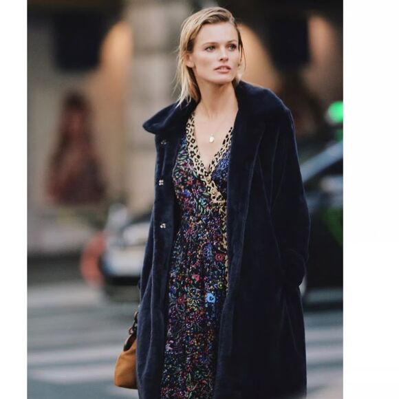 Anthropologie Maeve Floral Leopard Dress Faux Wrap Morgan Midi Size 0 - Picture 9 of 9